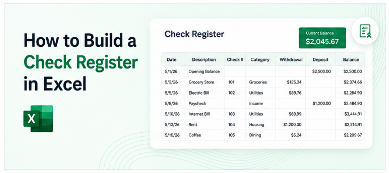 How to Build a Check Register in Excel