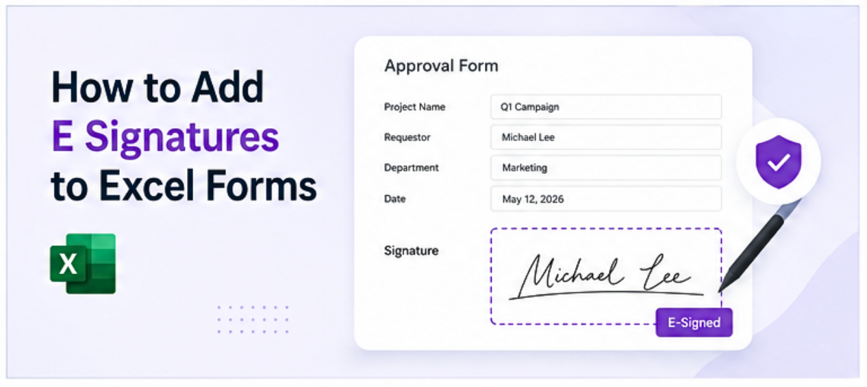 How to Add E Signatures to Excel Forms